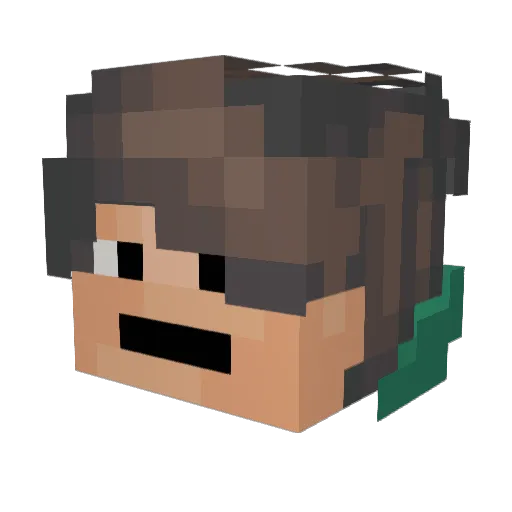 LuckieboyGamesYT Minecraft avatar head, 3D render