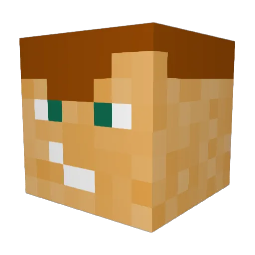 LuckiestDaddy Minecraft avatar head, 3D render