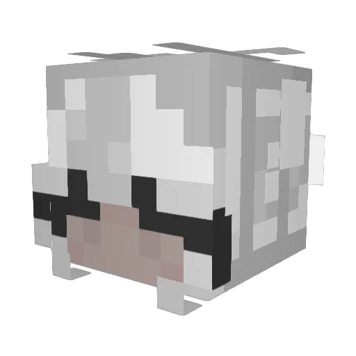 LuckiestGirl Minecraft avatar head, 3D render