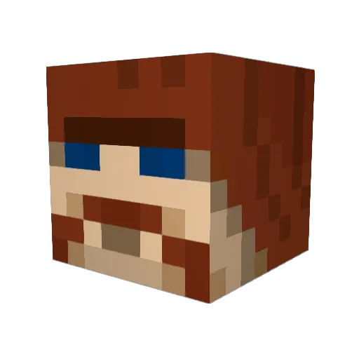 LuckiestMammal Minecraft avatar head, 3D render