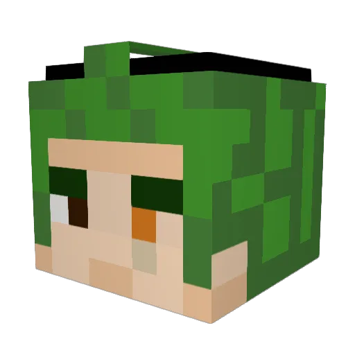Luckiiii Minecraft avatar head, 3D render