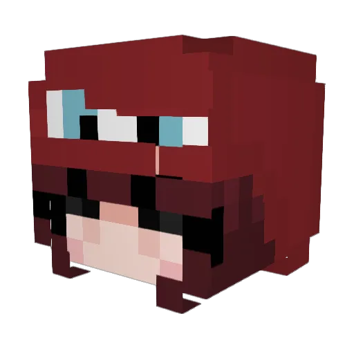 Luckinkaaaa_ Minecraft avatar head, 3D render