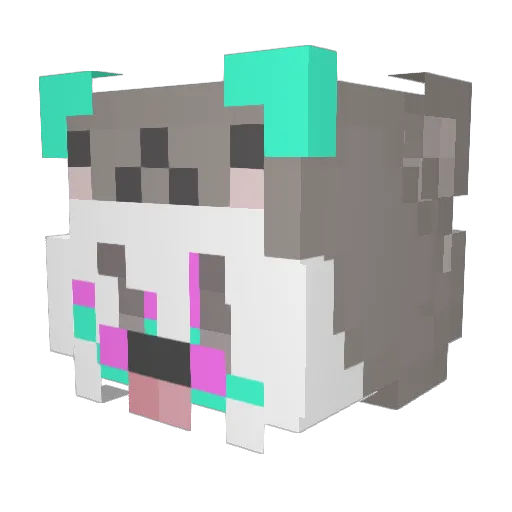 Luckless Minecraft avatar head, 3D render