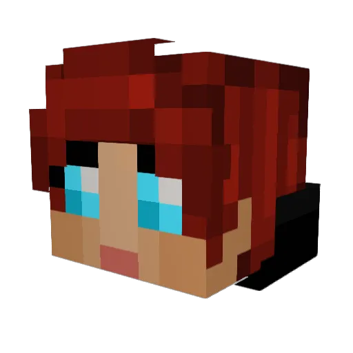 LucklessRainbow Minecraft avatar head, 3D render