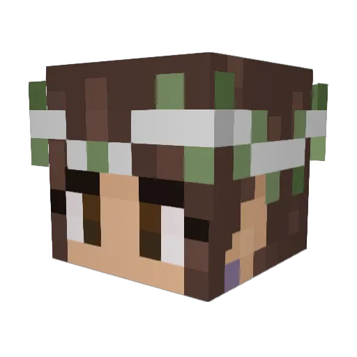 LuckuAna Minecraft avatar head, 3D render