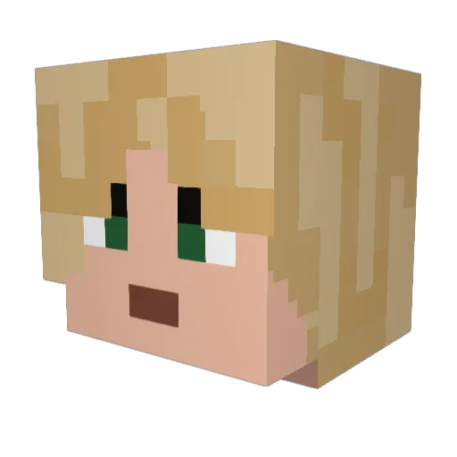 Lucky13_2906 Minecraft avatar head, 3D render