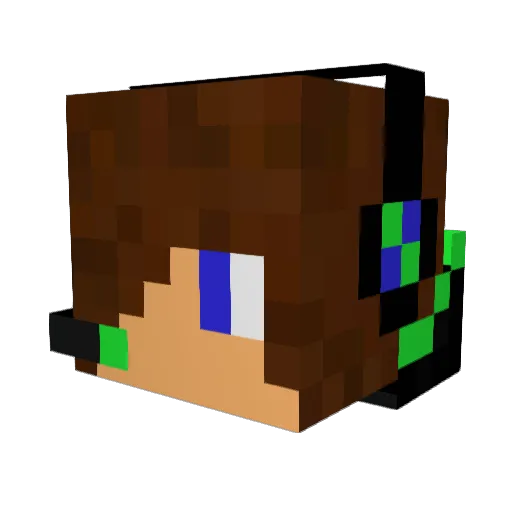 Lucky330i Minecraft avatar head, 3D render