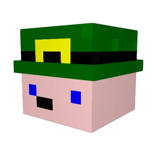 Lucky48 Minecraft avatar head, 3D render