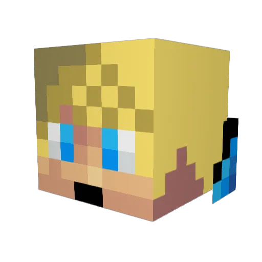 Lucky8_ Minecraft avatar head, 3D render