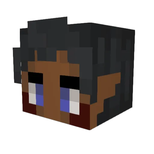 LuckyAceStars Minecraft avatar head, 3D render