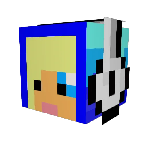 LuckyAlexia Minecraft avatar head, 3D render