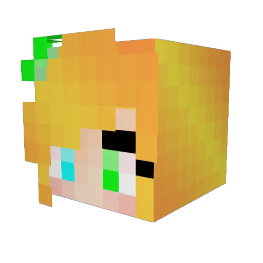 LuckyAnn Minecraft avatar head, 3D render