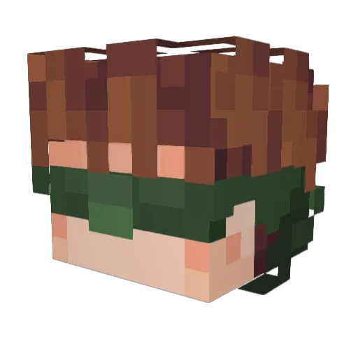 LuckyBanan Minecraft avatar head, 3D render