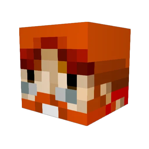 LuckyBiscuit03 Minecraft avatar head, 3D render