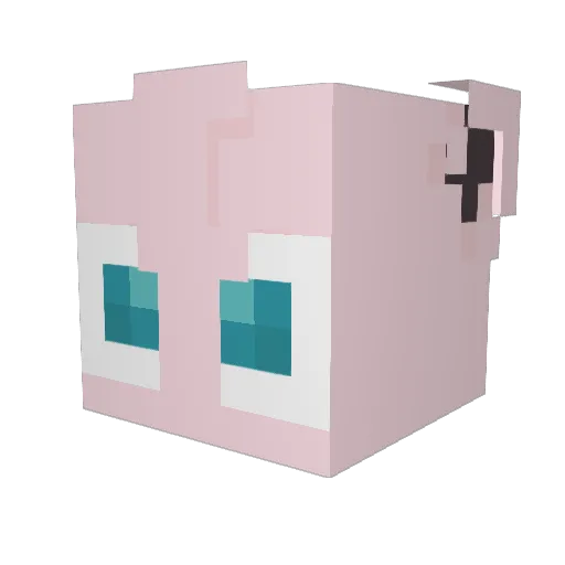 LuckyBiscuit Minecraft avatar head, 3D render