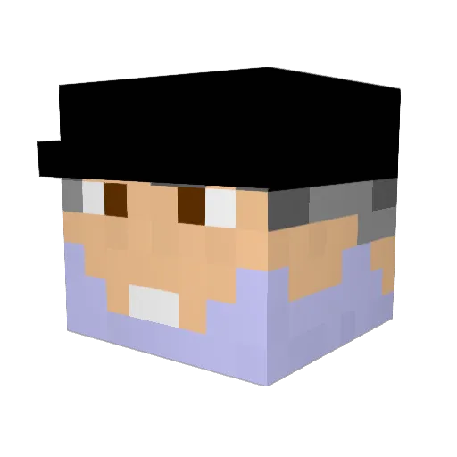 LuckyBlack151 Minecraft avatar head, 3D render