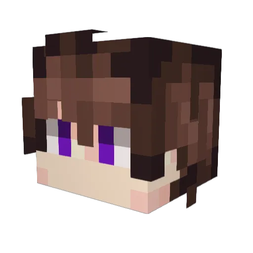 LuckyCharmz7651 Minecraft avatar head, 3D render