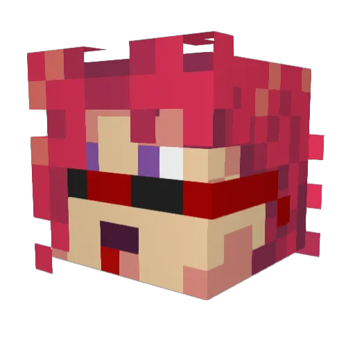 LuckyDD Minecraft avatar head, 3D render