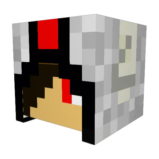 LuckyDelta Minecraft avatar head, 3D render