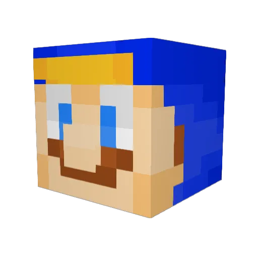 LuckyFishuwu Minecraft avatar head, 3D render