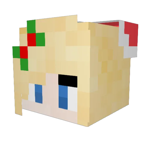 LuckyFufu Minecraft avatar head, 3D render