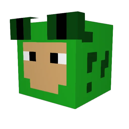 LuckyGSG Minecraft avatar head, 3D render