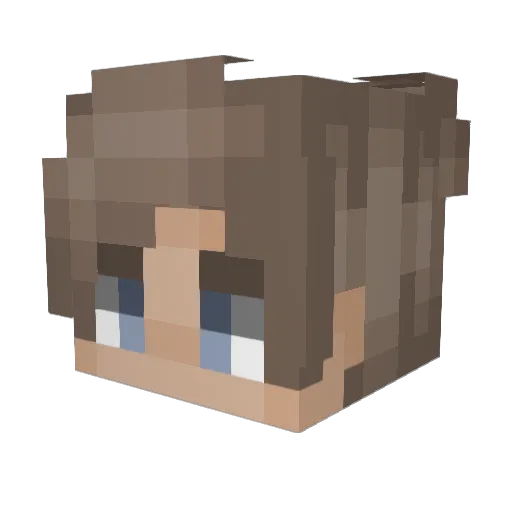 LuckyGit Minecraft avatar head, 3D render