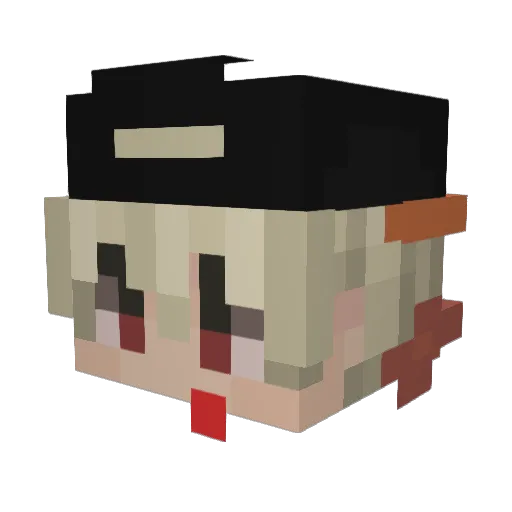 LuckyHacking Minecraft avatar head, 3D render