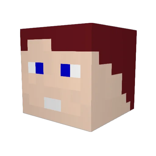 LuckyL1ama Minecraft avatar head, 3D render