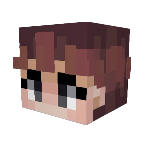LuckyLMJ Minecraft avatar head, 3D render