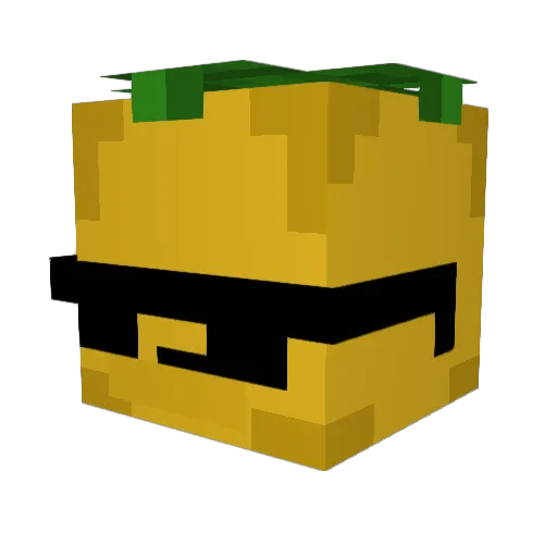 LuckyLemonade Minecraft avatar head, 3D render