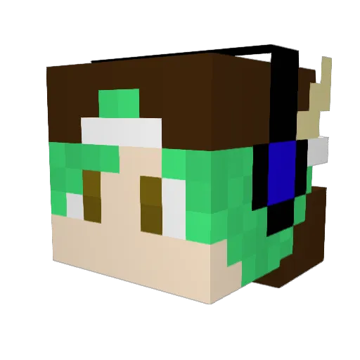 LuckyMonkey0505 Minecraft avatar head, 3D render