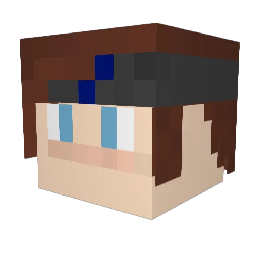 LuckyPhenix Minecraft avatar head, 3D render