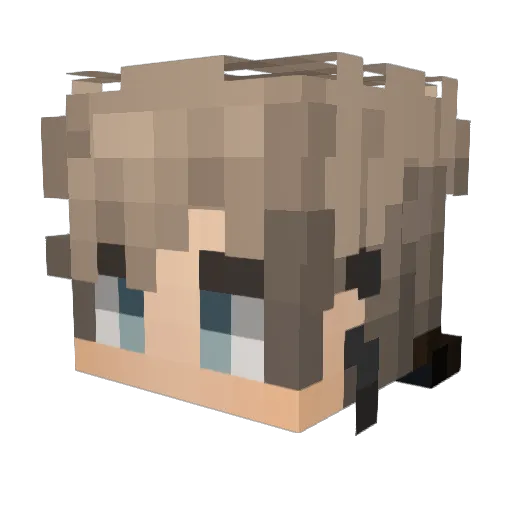 LuckyPoncho Minecraft avatar head, 3D render