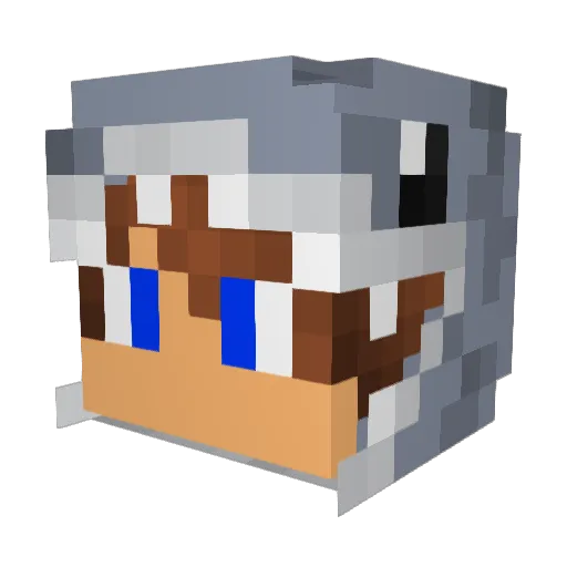 LuckyShark89 Minecraft avatar head, 3D render
