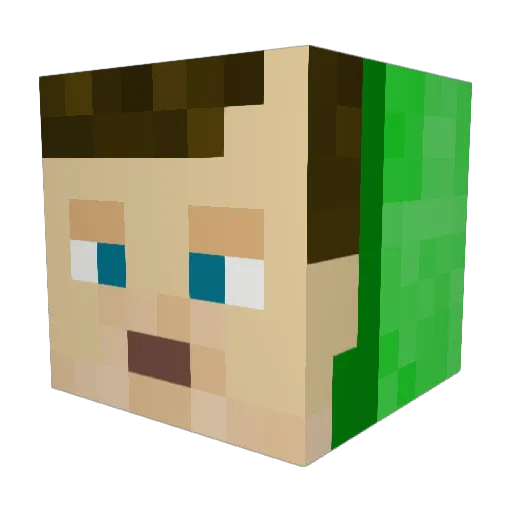 LuckyTecC Minecraft avatar head, 3D render