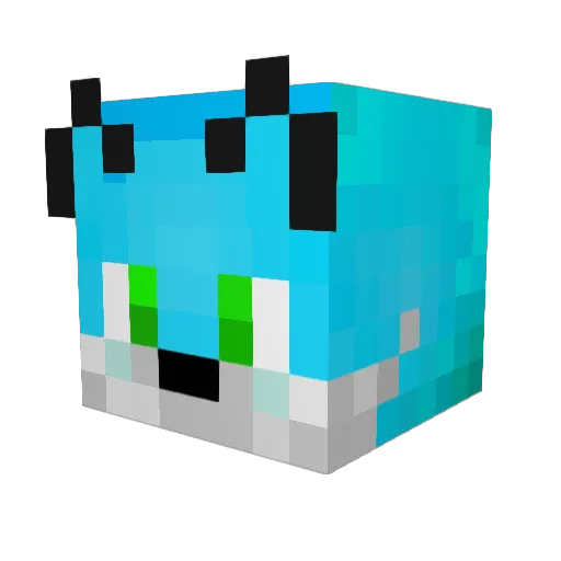 LuckyTheFoxxo Minecraft avatar head, 3D render