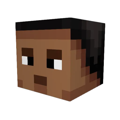 LuckyTime3 Minecraft avatar head, 3D render