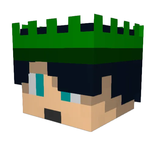 LuckyTony Minecraft avatar head, 3D render