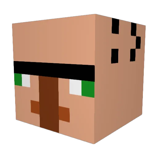 LuckyTuti Minecraft avatar head, 3D render