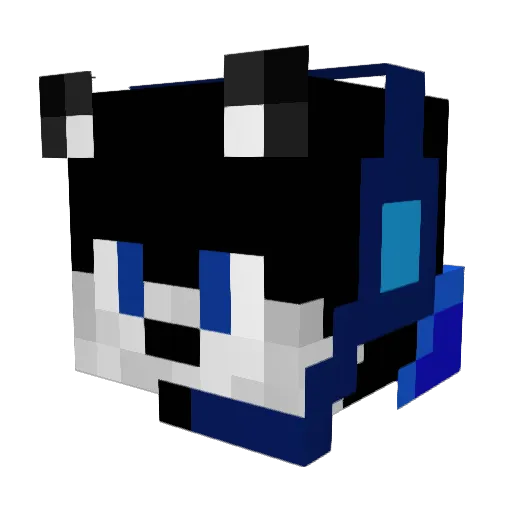 Lucky_husky Minecraft avatar head, 3D render