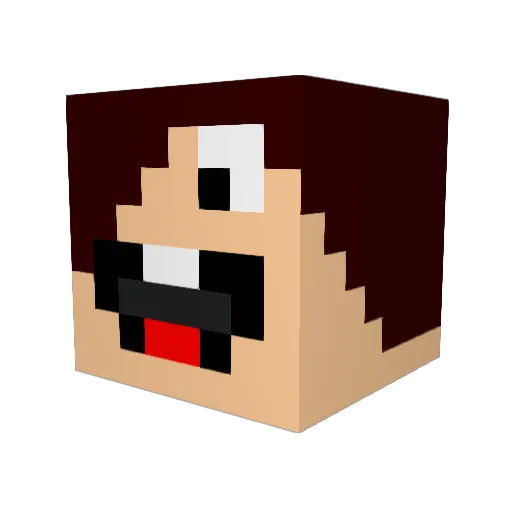 Luckycreeper9 Minecraft avatar head, 3D render