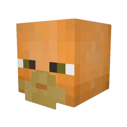 Luckydaturtle Minecraft avatar head, 3D render