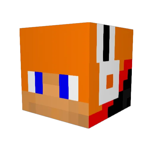 Luckyie_ Minecraft avatar head, 3D render