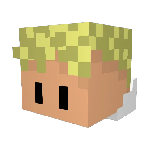 Luckyisland07 Minecraft avatar head, 3D render