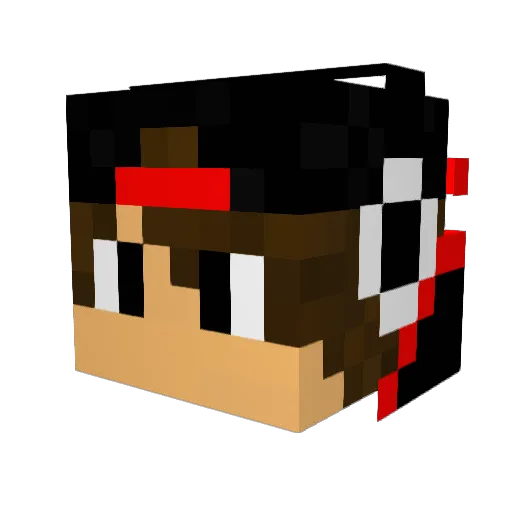 Luckypyer Minecraft avatar head, 3D render