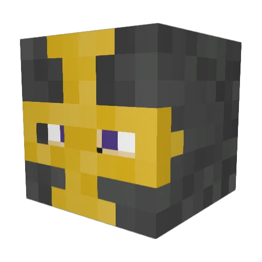 Luckyrakki Minecraft avatar head, 3D render