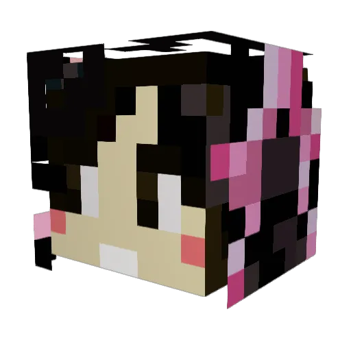 Luckyshyco Minecraft avatar head, 3D render
