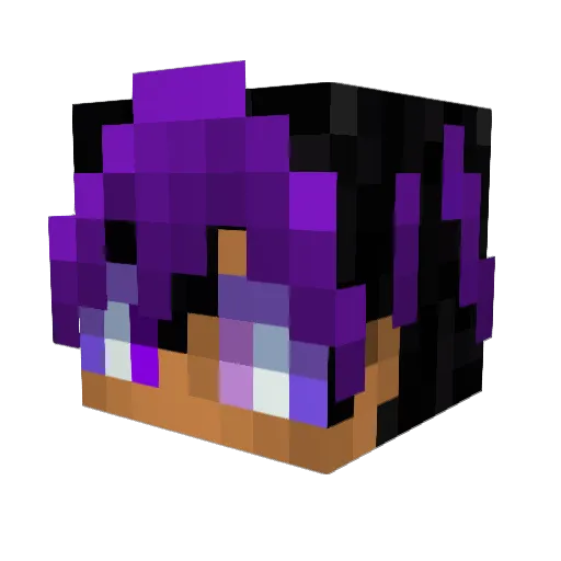 LuckyyRose Minecraft avatar head, 3D render