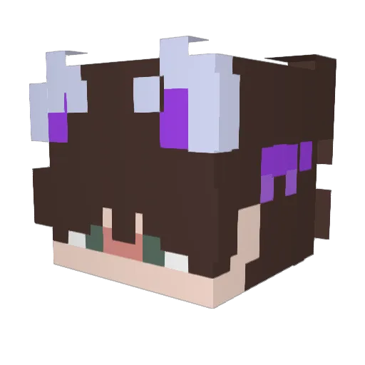 LucoVisa Minecraft avatar head, 3D render